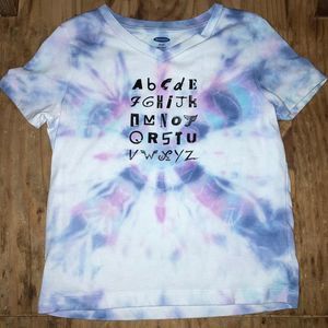 Youth XS (5) Tie Dye Rock n Roll Alphabet T-Shirt